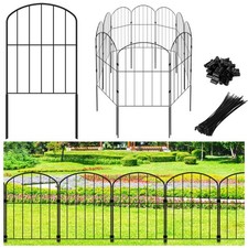 Decorative Garden Fence 24in H x 10.5ft L , 10 Panels No Dig Garden Fencin...