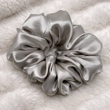Silver Satin XXL Scrunchie