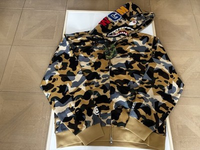 Ape Bape Sta Over Print 1st Camo Mesh Shark Cropped Fit Full Zip