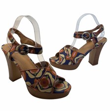 Fossil Women's Retro Floral 4 Pumps Shoes Heels Patterned Spring Summer Buckle