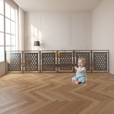 140" Wide Baby Gate, Play Yard Child Safety Fence/Guard Adjustable Pet Gate