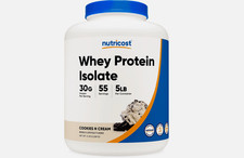 Nutricost Whey Protein Isolate (Cookies N Cream) 5LBS - Isolate Protein Powder 13.60 per gallon