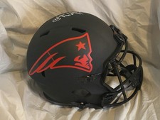 John Hannah New England Patriots Autographed Full Size Replica Helmet Schwartz