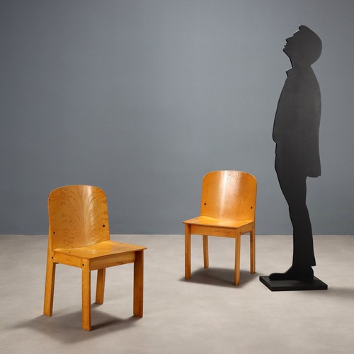 Par de Sillas Vintage Madera Contrachapada Diseño Italiano Años 80 Originales - Imagen 3 de 10