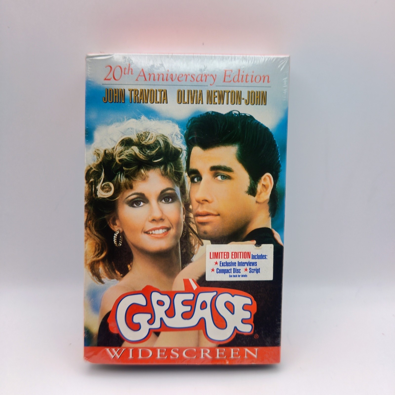 Grease VHS Widescreen Watermarked Factory Sealed 20th Anniversary CD Travolta