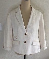George Women  S Blazer Cream 3/4 Sleeves Size 14
