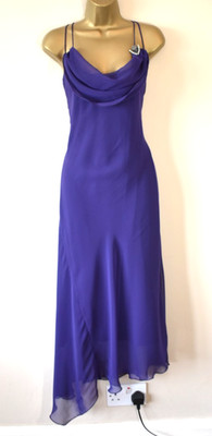 Y2K Vintage BAY lila Chiffon asymmetrisch Slip Kleid 14 Fairycore Hochzeit Abschlussball