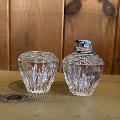 Vintage Princess House Lead Crystal Table Lighter & Cigarette Holder. Free  S/H