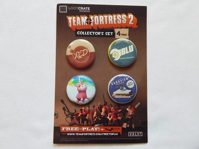 Team Fortress 2 Loot Crate Exclusive 4 Pack Collectors Set Buttons Pins TF2