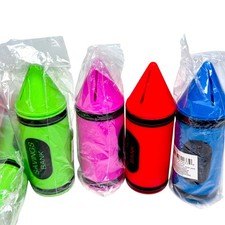 Colorful Cool 6" Crayon Savings Money Piggy Coin Banks 12 Pack Green Blue Red