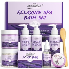 Relaxing Bath Gift Set for Women 8pcs Lavender Spa Gift Set Gift Baskets for wom