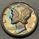 1927-S Mercury Dime — XF Condition, Rainbow Toned 🌈 Better Date 🔥