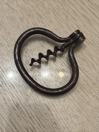 1800's Original Medium Cast Iron Forged folding Corkscrew Traveling