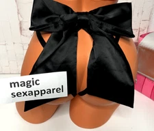 VICTORIAS SECRET LUXE XS S M L XL SATIN BOW BRAZILIAN PANTY OPEN BACK HIGH-LEG