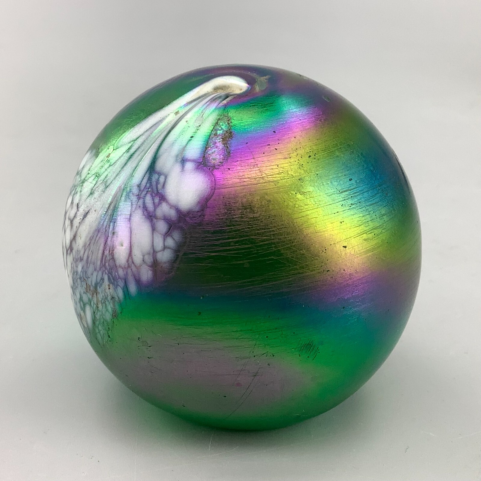 Vintage Iridescent Art Glass Paperweight eBay