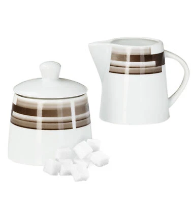 2tlg Set Zuckerdose 28cl & Milchkännchen 23cl Nevada Porzellan Milch Zucker Dose - Bild 1 von 4
