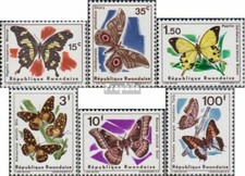 Ruanda 147A-152A (kompl.Ausg.) postfrisch 1966 Schmetterlinge