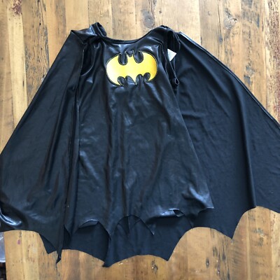 Batgirl Costume Girls Size Small (6) Black Dress & Cape 1 Piece Rubies Halloween