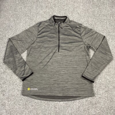 Elevate Mens 1/2 Zip Pullover Mock Neck Long Sleeve Gray Large