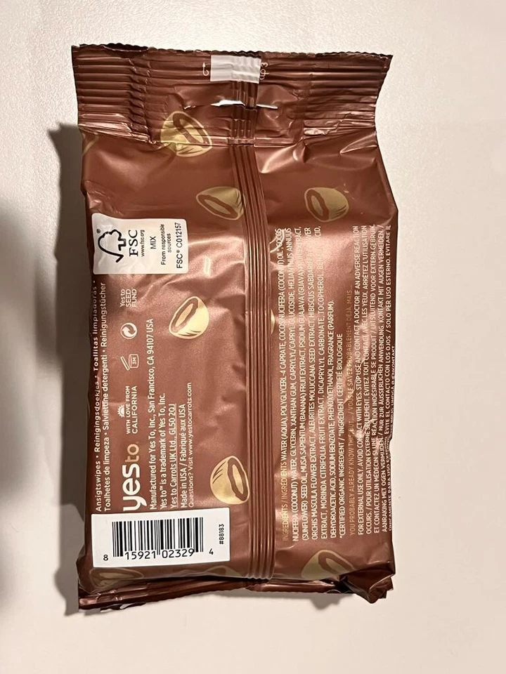 2 PACK YES TO COCONUT CLEANSING  WIPES 30 WIPES EACH 60 WIPES TOTAL - Image 2 of 2