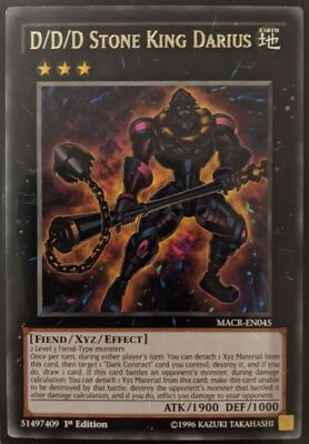 YuGiOh D/D/D Stone King Darius Rare 1st Edition MACR-EN045
