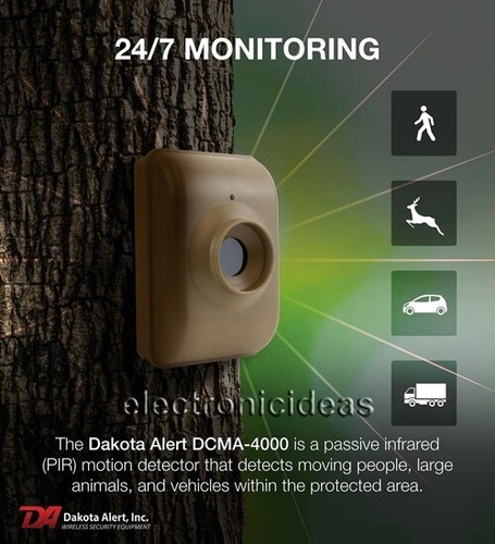 DAKOTA ALERT DCMA-4000 WIRELESS MOTION DRIVEWAY SECURITY ALARM - 3 SENSORS - NEW - Picture 9 of 10