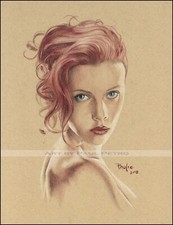 Scarlett Johansson original colored pencil portrait