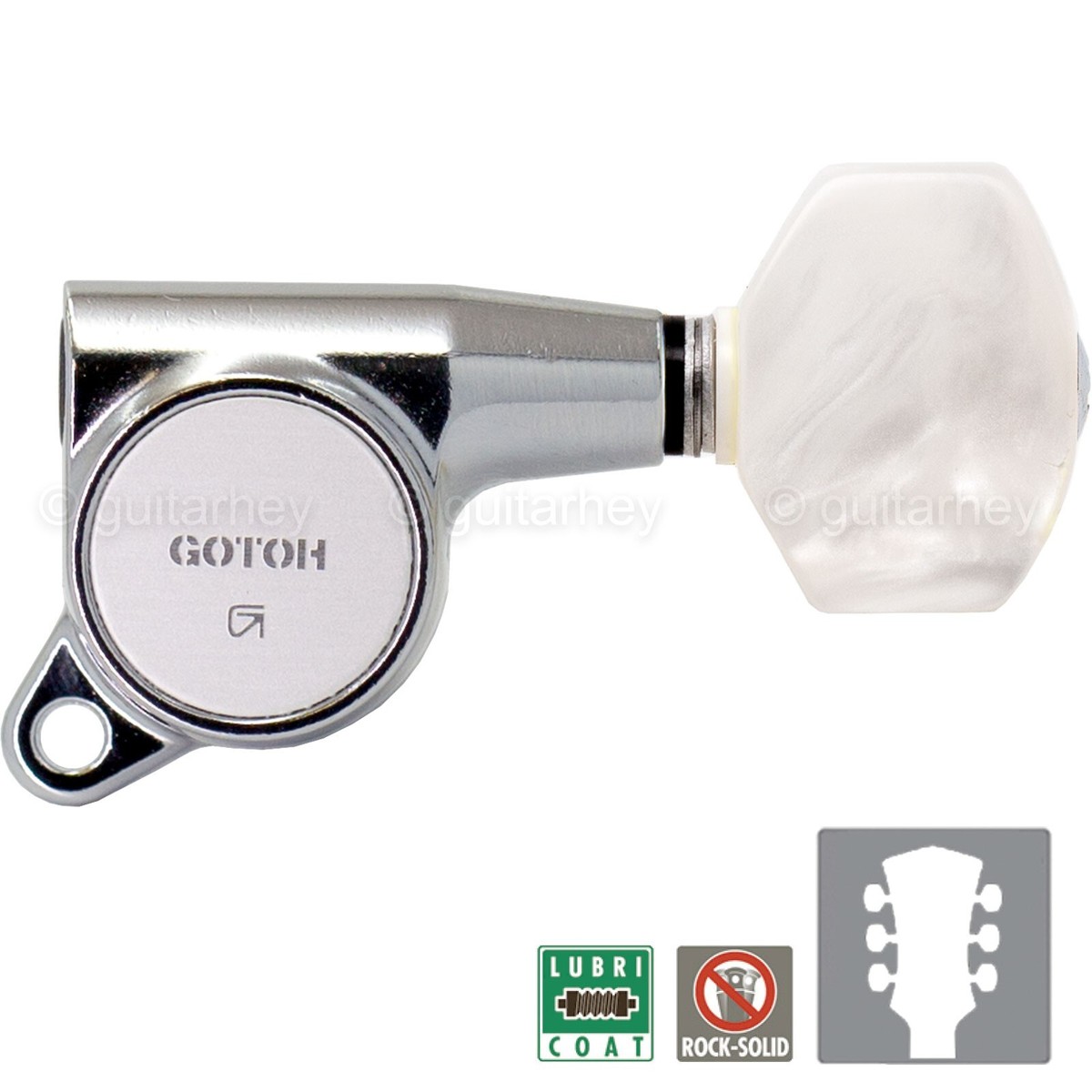 NEW Gotoh SG381-P7 Sealed Mini Tuners Set L3+R3 w/ PEARLOID NEW Gotoh SG381-P7 Sealed Mini Tuners Set L3+R3 w/ PEARLOID