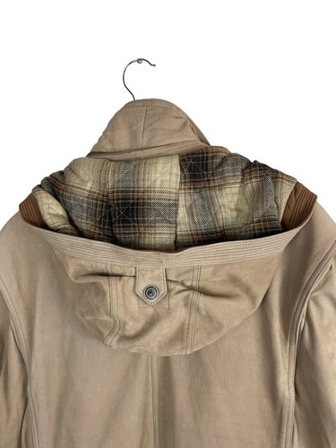 GORDON & FERGUSON 1871- Vtg Men Sz L Cow Skin Leather Hunter Jacket Coat Hooded - Picture 18 of 19