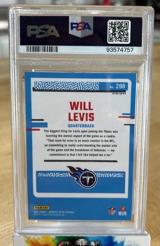 2023 Panini Donruss Optic - Rated Rookie Holo Prizm #298 Will Levis (RC) - Picture 2 of 2