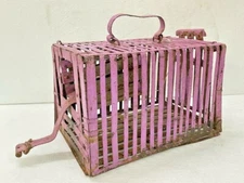 OLD VINTAGE RARE HANDMADE WROUGHT IRON RIVETED RAT / MOUSE LIVE TRAP CAGE CATCH