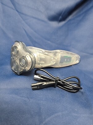 Prison Issue See-Through/Clear Wet/Dry Rechargeable Electric Shaver w/CHARGER 