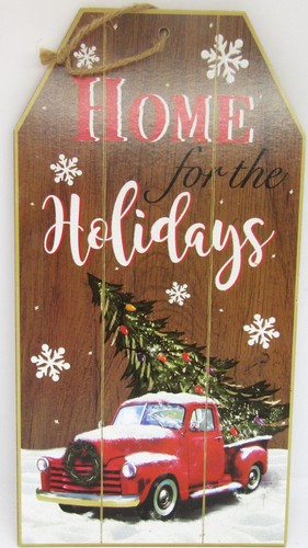 "Home for the Holidays" 14" X 8", Hanging Christmas Sign.