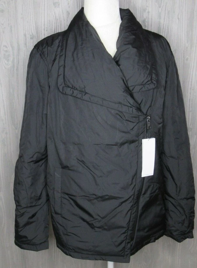 UGG Short Fashion Puffer Jacket Women s Down Black Zip Up Coat 1019786 Size S