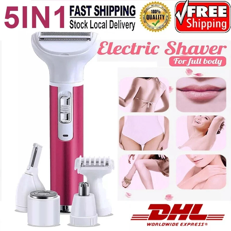 5-In-1 Elektrischer Damenrasierer Elektrischer Rasierer Intimbereich für Frauen - Bild 2 von 4