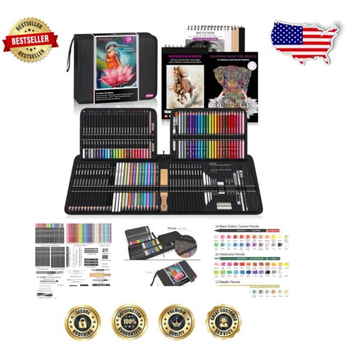 Portable 136 PCS Art Set - Professional Supplies for Sketching & Watercolor