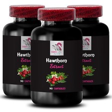 Pure Powder - HAWTHORN EXTRACT - Herbal Support 3 Bottles 180 Capsules