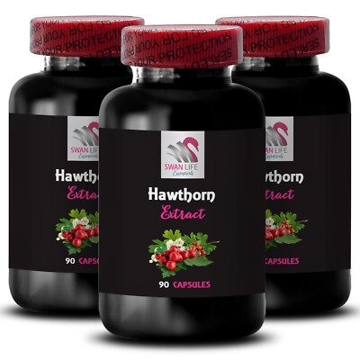 Immune Support - HAWTHORN EXTRACT - Herbal Drops 3 Bottles 180 Capsules