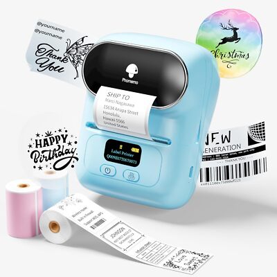 Phomemo M110 Etikettendrucker, Mini-Thermo-Aufkleber-Maschine Handy Bluetooth