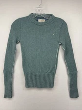 AMERICAN EAGLE OUTFITTERS WOMENS SWEATER GREEN EXTRA SMALL XS LOGO LONG CUFF