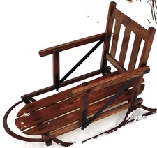 Antique 32" Long 1920's FLEXIBLE FLYER NO. 28 Metal & Wood Child's Pull Sled