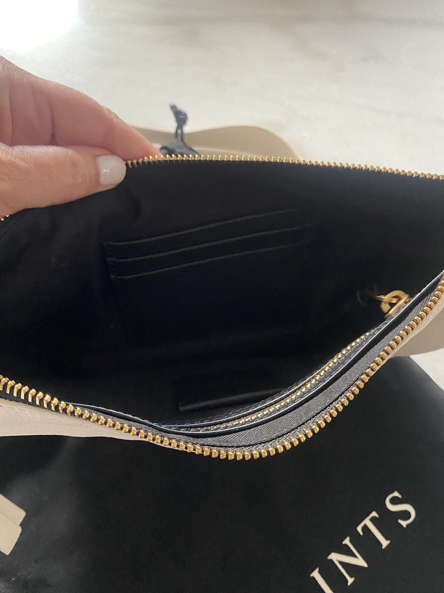 NGS542019-20 Obsidian White  1パック NEW All Saints Half Moon White Crossbody Bag leather - New