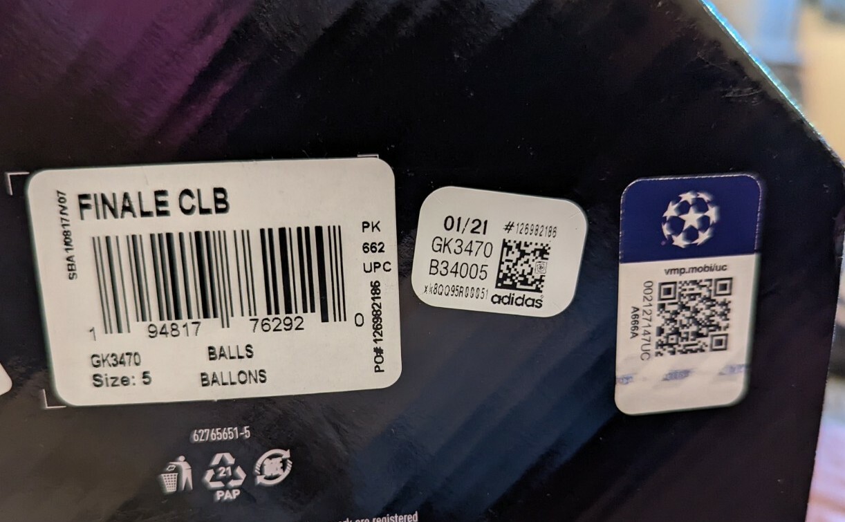 Adidas 20th Anniversary Finale 21 Club Soccer Ball GK3470 Black/Red Size 5  for sale online | eBay