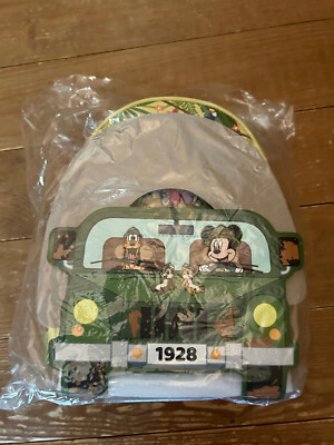 Loungefly Disney Mickey Friends Jungle Safari Glow in the Dark Mini Backpack NWT