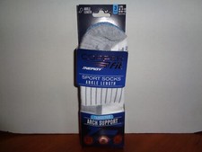 Copper Fit Infused Sport Ankle Socks 3 Pair Large L/XL White Size M 9-12 W 10-13