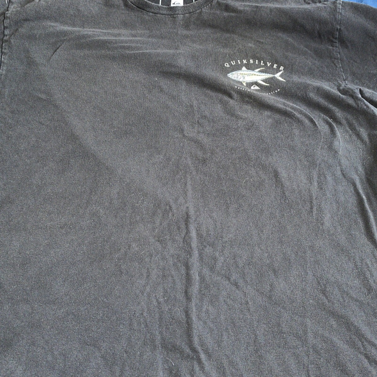 Chemise Quiksilver Waterman – Manches Courtes – Taille 2XL – Bleu Imprimé Poissons