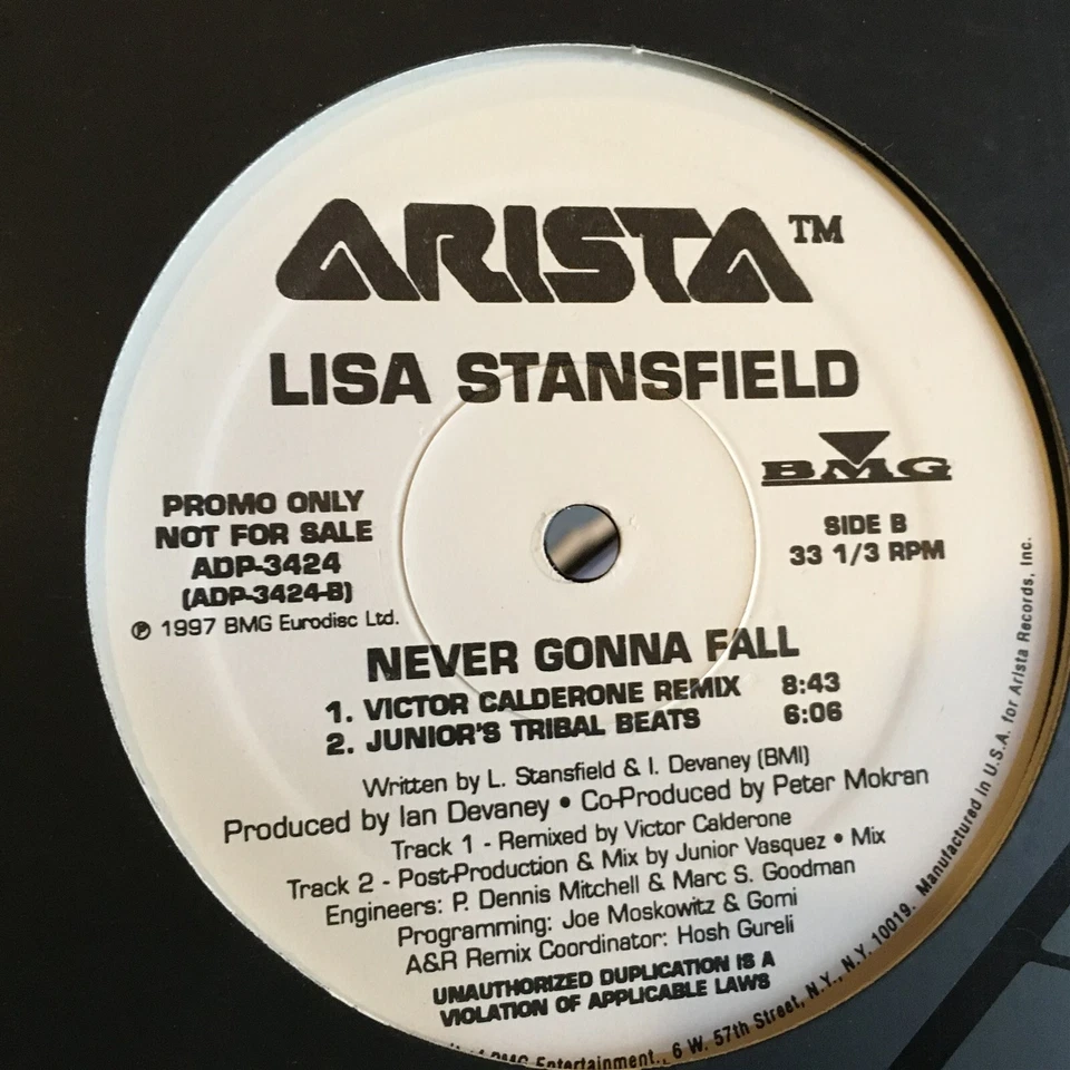 [SOUL] ~ почти как новый 12 дюймов ~ Лиза Стэнсфилд ~ Never Gonna Fall ~ [x3 ремиксы] ~{1997 ~ ARISTA ~ WLP PRO - Изображение 3 из 3