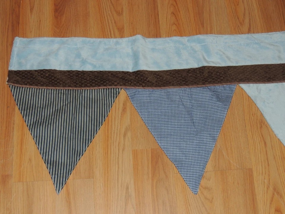 NOJO AHOY MATE CENEFA BANDERAS AZUL VERDE MARRÓN IMITACIÓN GAMUZA FELPA Foto 2 de 3