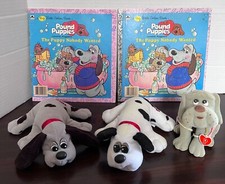 Vintage Pound Puppies lot of 3 Dogs and 2 of the same book