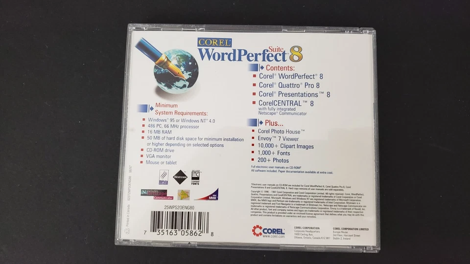 Corel Wordperfect Suite 8 - Windows 95 or NT 4.0 Software on CD - Image 4 of 4
